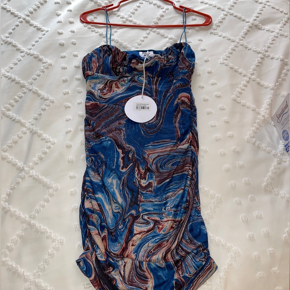 Princess Polly Blue Swirl Mini Dress